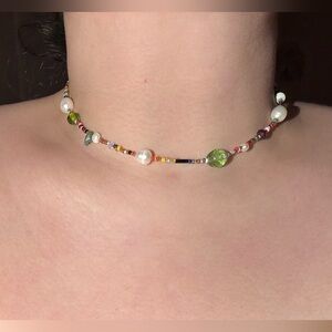 Boho Freshwater Pearl Multicolor Beaded Choker Necklace